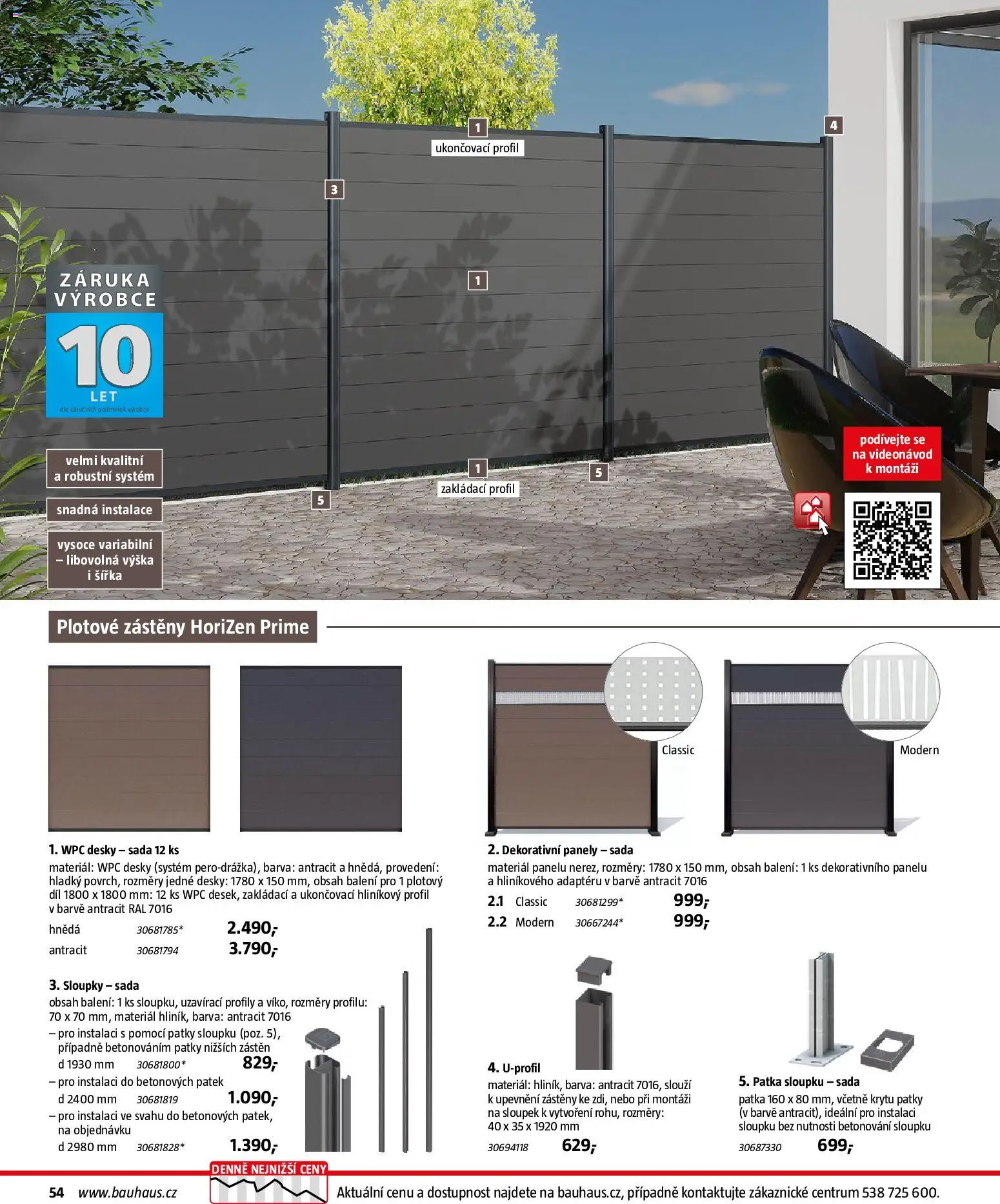 Bauhaus katalog Ploty a zahradní domky od 11.03.2026 | Strana: 54 | Produkty: Desky