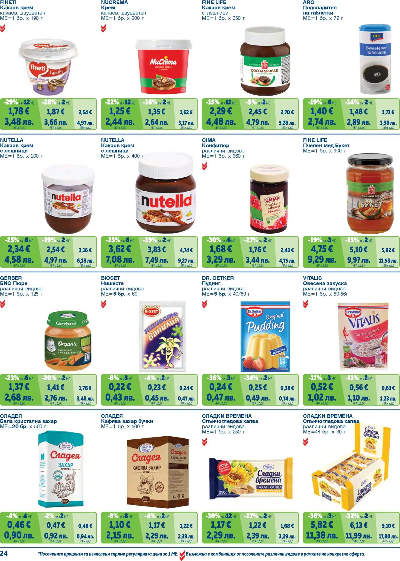 {H1} | Страница: 24 | Продукти: Морков, Захар, Мед, Какаов крем