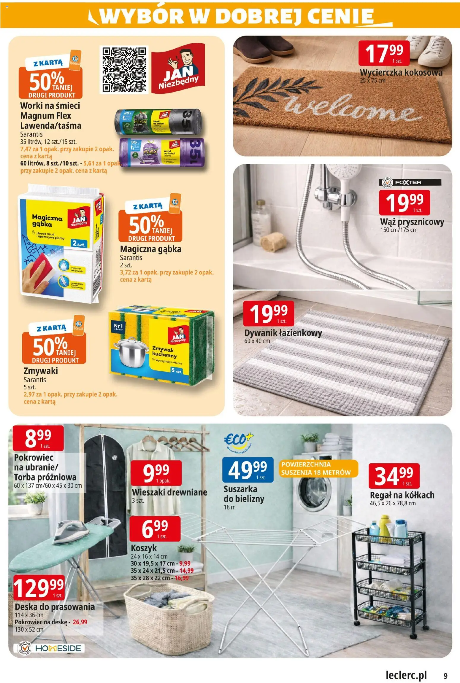 E.Leclerc gazetka - Zielona Góra od 10.03.2026 | Strona: 9 | Produkty: Torba, Gąbka, Regał, Woda
