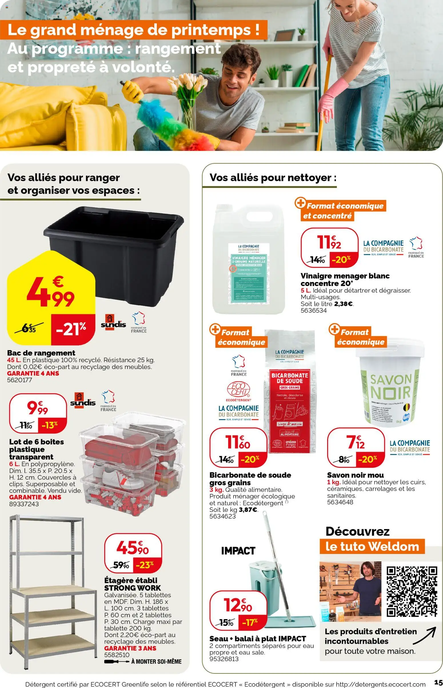 {H1} | Page: 15 | Produits: Tablette, Savon, Détergent, Bicarbonate de soude