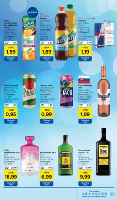 Tesco leták platný od 29.04.2026 | Strana: 33 | Produkty: Becherovka, Pilsner Urquell, Fernet, Mango