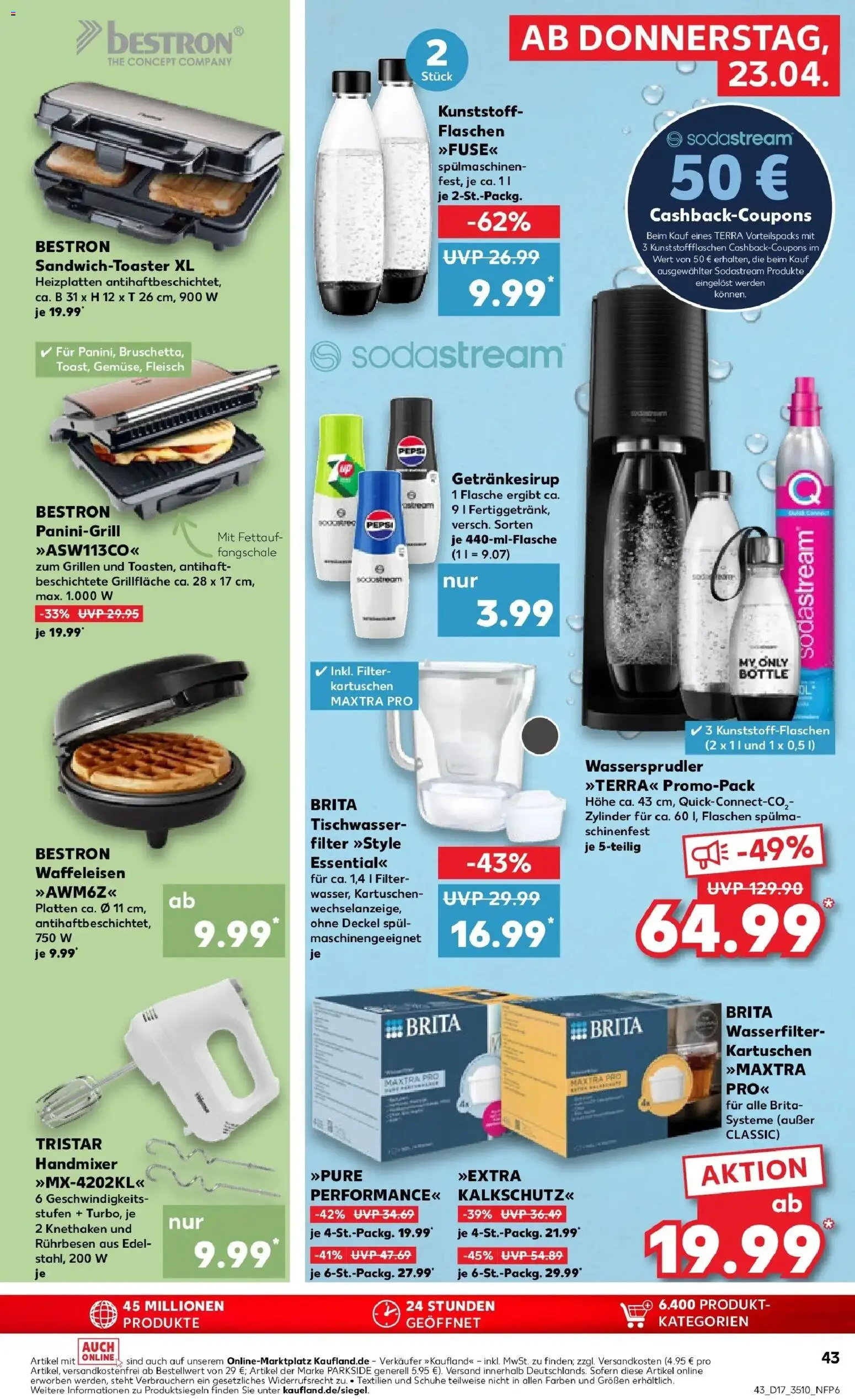 Kaufland Prospekt Bautzen	 – gültig ab 23.04.2026 | Seite: 43 | Produkte: Handmixer, Pepsi, Waffeleisen, Sodastream