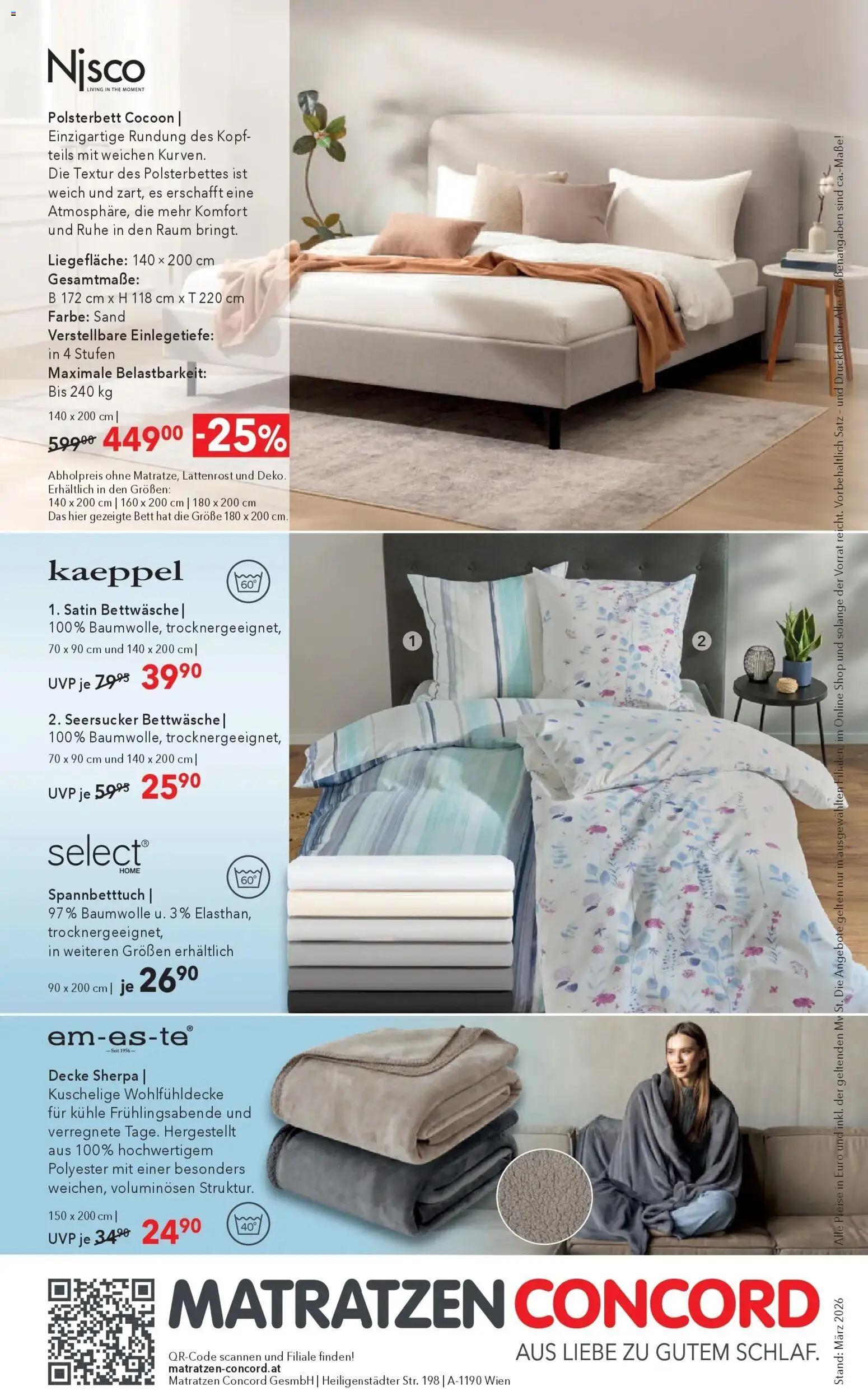 Matratzen Concord Aus Liebe zu gutem Schlaf - Graz gültig ab 25.03.2026 | Seite: 8 | Produkte: Bett, Decke, Lattenrost