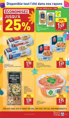 Aldi - Prévisualisation de Aldi catalogue valide à partir de 05.05.2026 | Page: 35 | Produits: Courge, Poids, Mozzarella, Thon