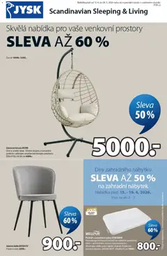 Náhled letáku JYSK leták od 15.04.2026 | Strana: 1 | Produkty: Polštář, Křeslo, Židle, Zahradní nábytek