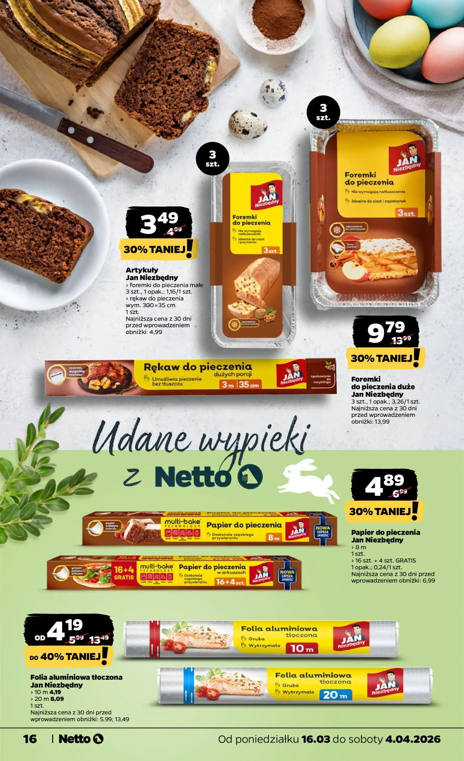Netto gazetka - Wielkanoc od 16.03.2026 | Strona: 16 | Produkty: Papier do pieczenia