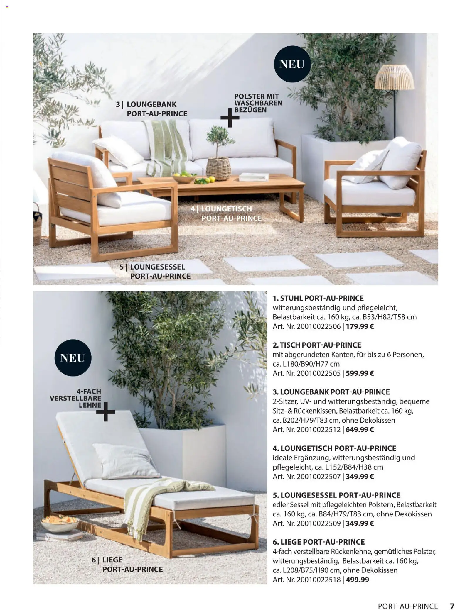 Dehner Gartenmöbel Trends 2026 – gültig ab 29.01.2026 | Seite: 7 | Produkte: Sessel, Tisch, Liege, Stuhl