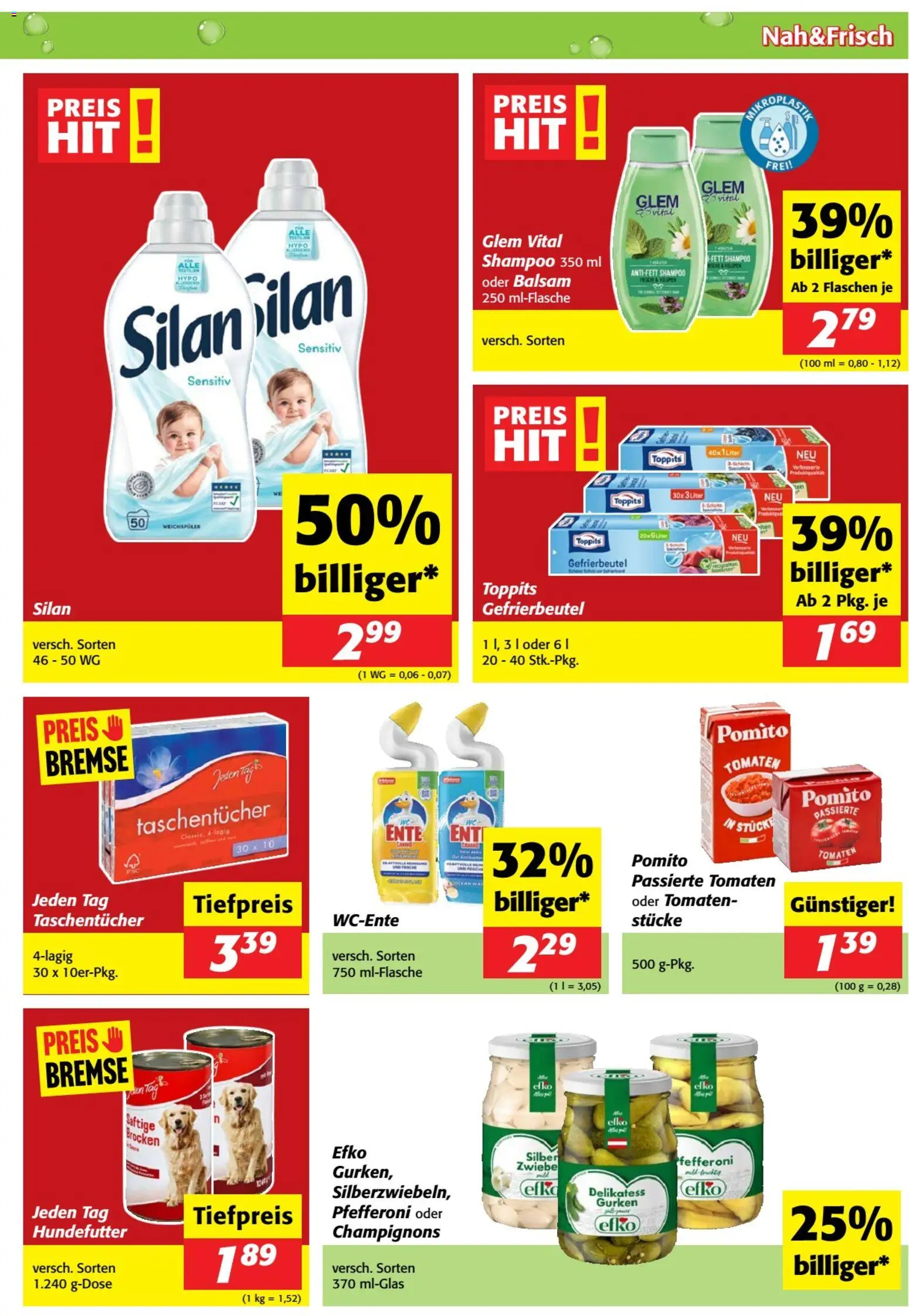 Nah und Frisch Flugblatt gültig ab 06.05.2026 | Seite: 4 | Produkte: Gurken, Shampoo, Tomaten, Weichspüler