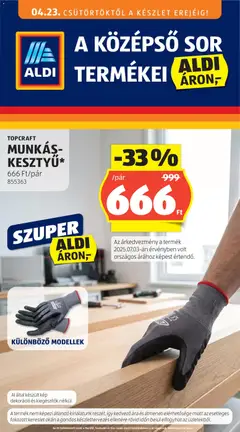 Aldi Középső sor termékei - amely érvényes a következő dátumtól: 23.04.2026