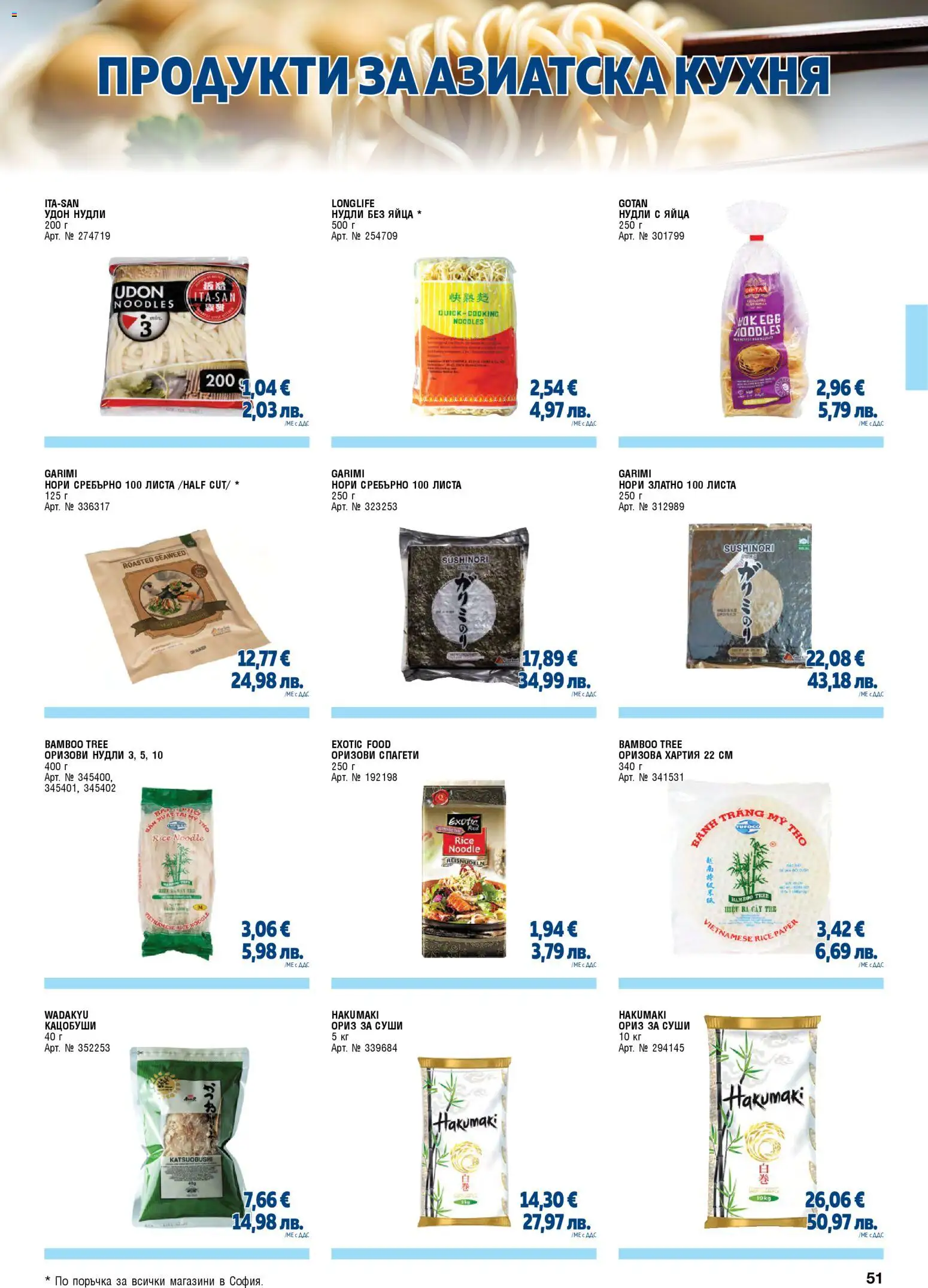 {H1} | Страница: 51 | Продукти: Ориз, Яйца, Хартия, Спагети