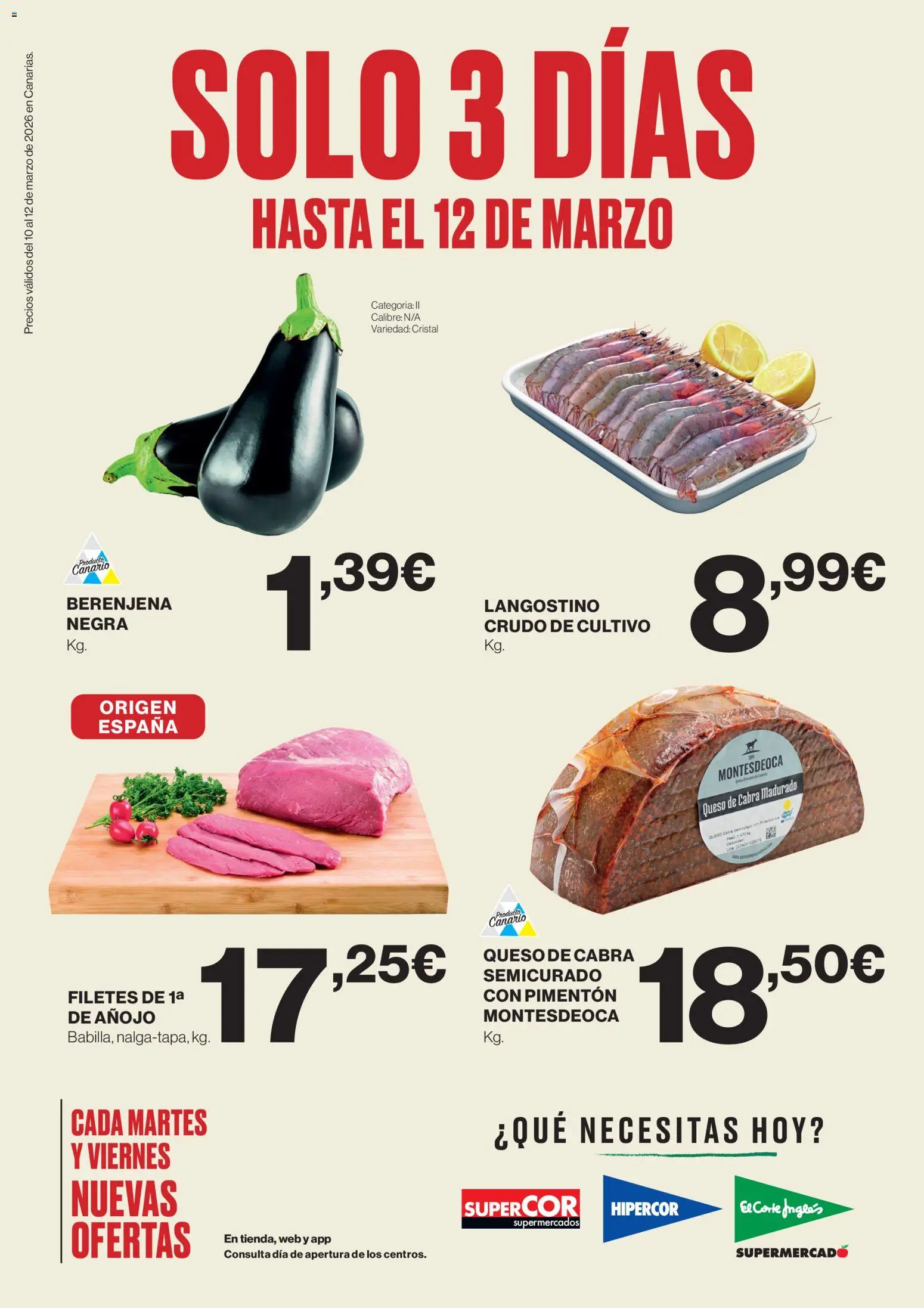 Supercor Canarias │ válido desde el 10.03.2026 | Página: 1 | Productos: Queso, Peso, Langostino