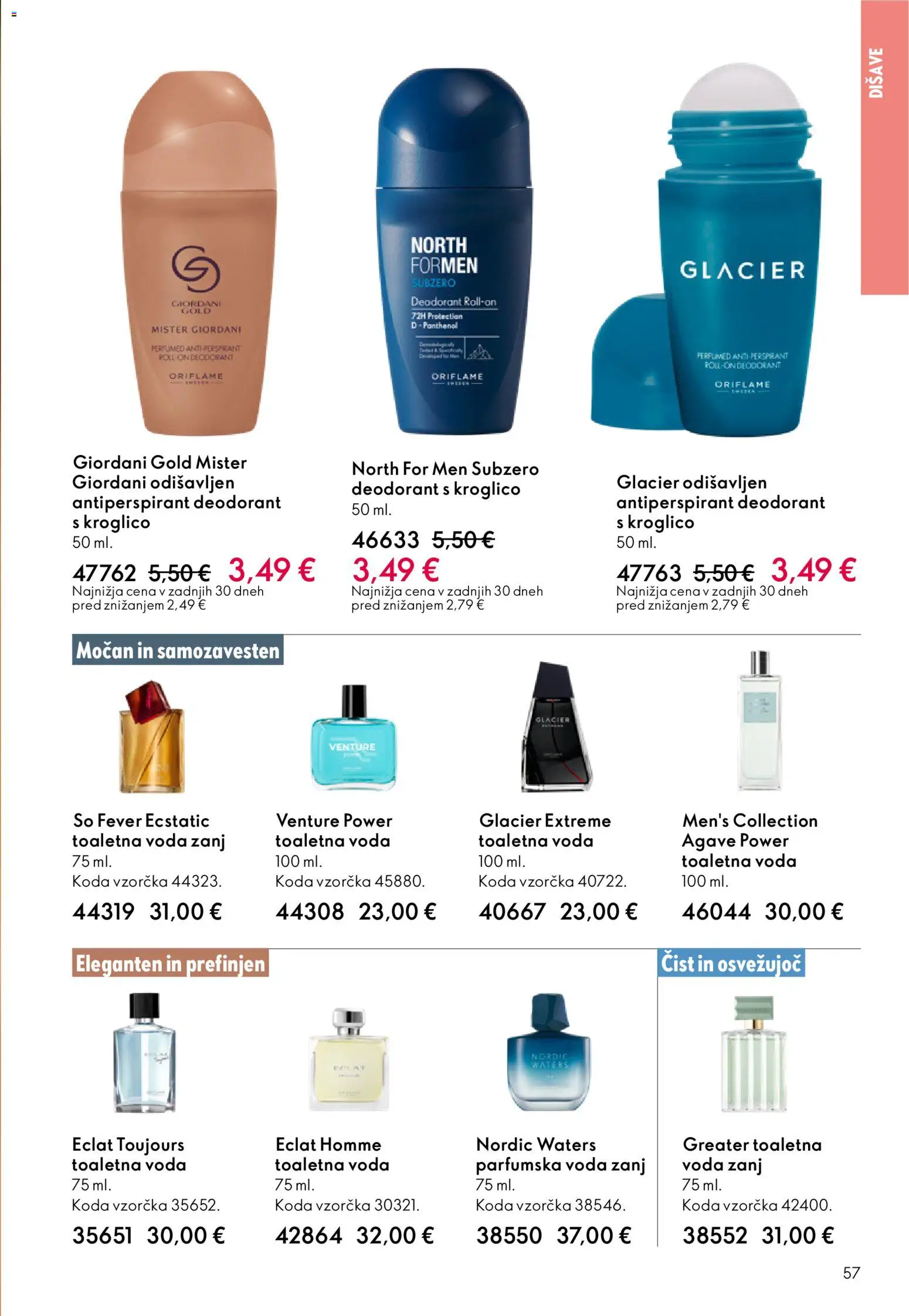 Novi Oriflame katalog ponudbe – veljaven od 11.03.2026 | Stran: 57 | Izdelki: Deodorant, Antiperspirant, Voda, Toaletna voda