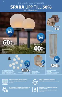 JYSK erbjudanden - Förhandsvisning av reklamblad från butik JYSK aktuell från 27.04.2026 | Sida: 8 | Produkter: Lykta, Golvlampa, Sladd, Lampa