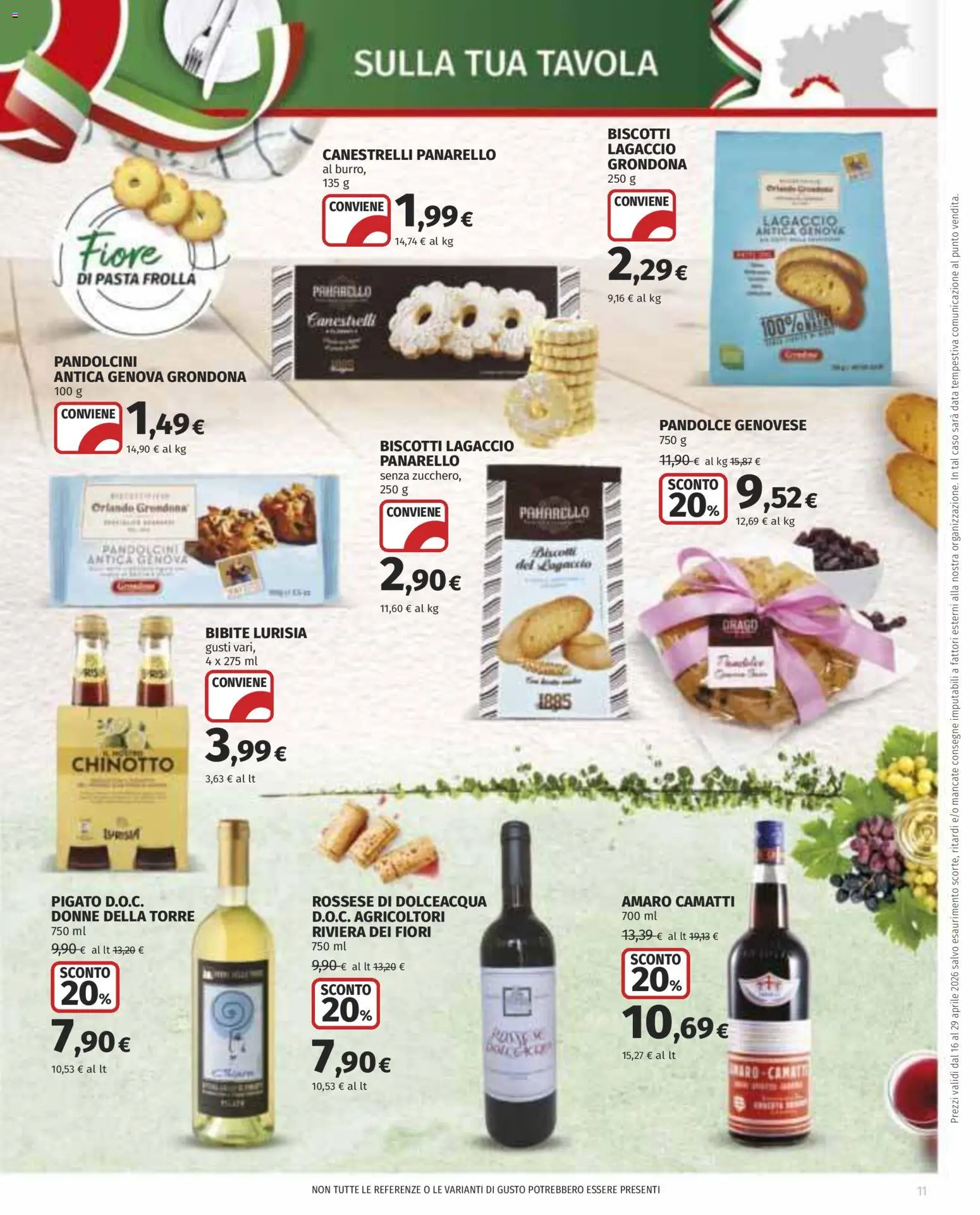 Volantino COOP del 16.04.2026 | Pagina: 11 | Prodotti: Biscotti, Pasta, Data, Canestrelli