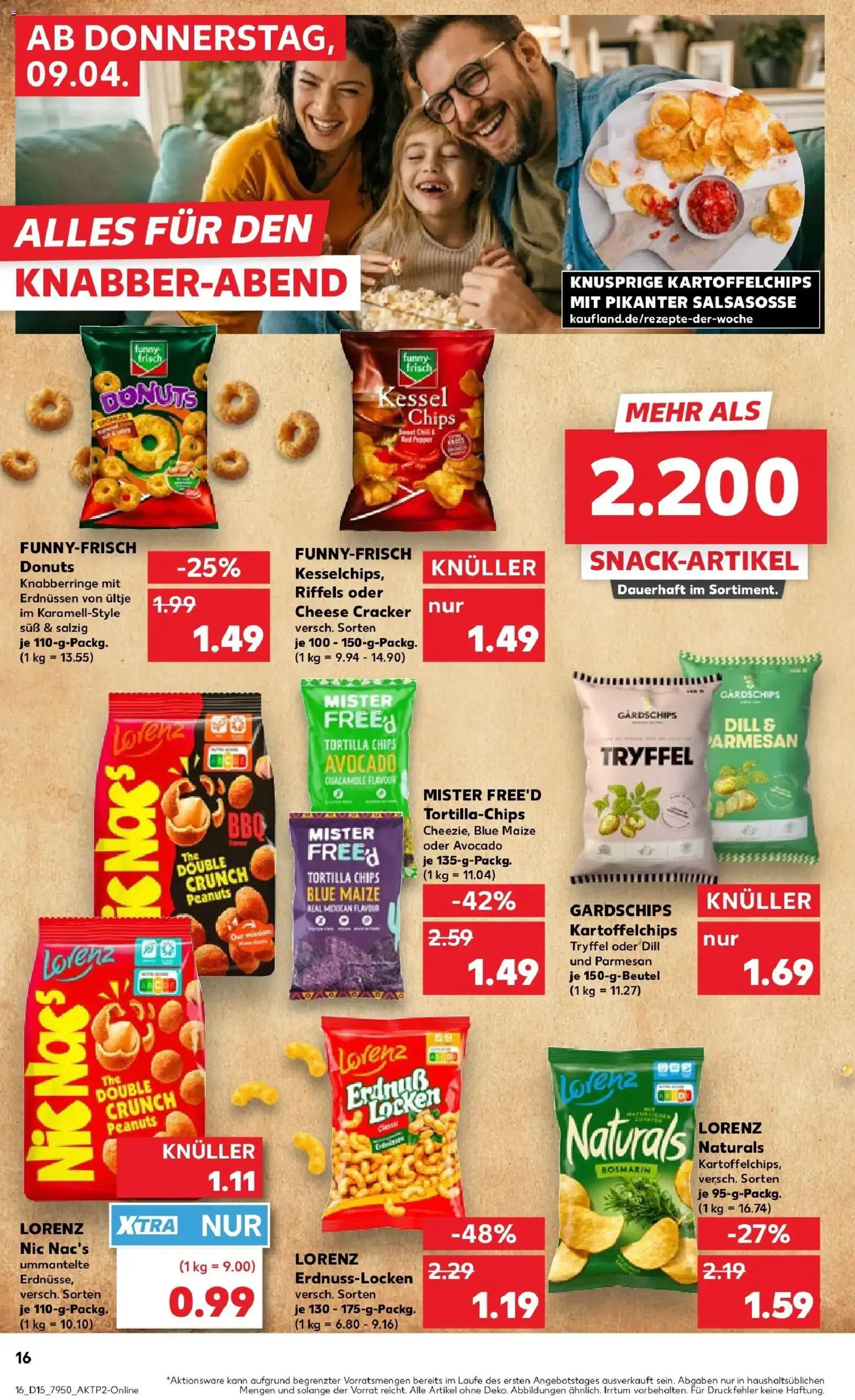 Kaufland Prospekt Leer (Ostfriesland)	 – gültig ab 08.04.2026 | Seite: 16 | Produkte: Funny frisch, Donuts, Avocado, Chips