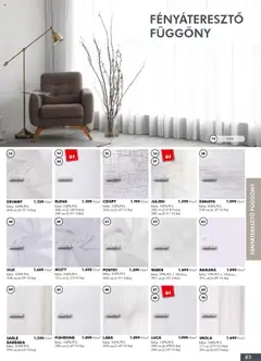 Diego Katalógus - amely érvényes a következő dátumtól: 02.10.2025 | Oldal: 83 | Termékek: Fényáteresztő függöny, Függöny