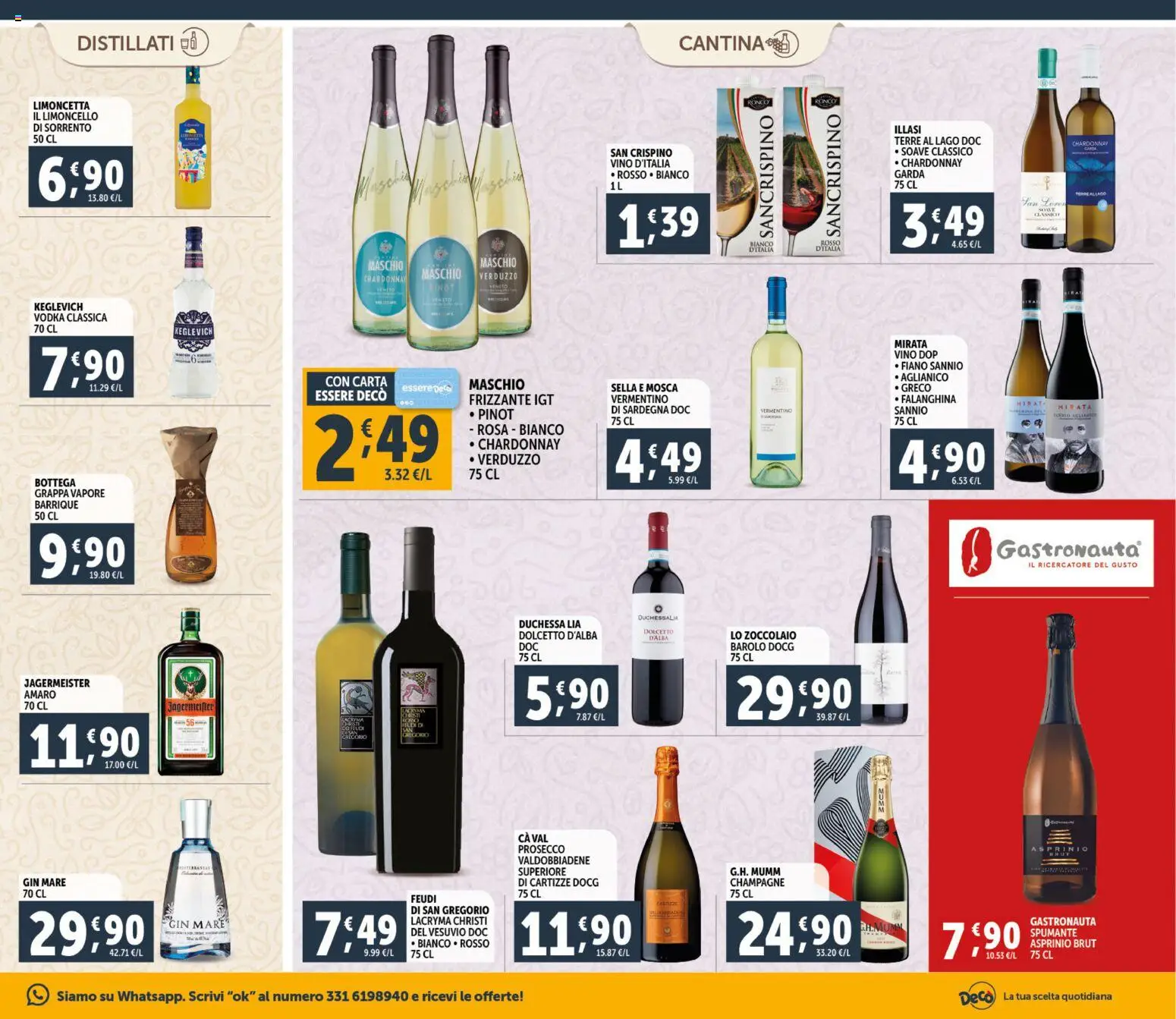 Volantino Decò del 06.03.2026 | Pagina: 17 | Prodotti: Gin, Prosecco, Limoncello, Grappa