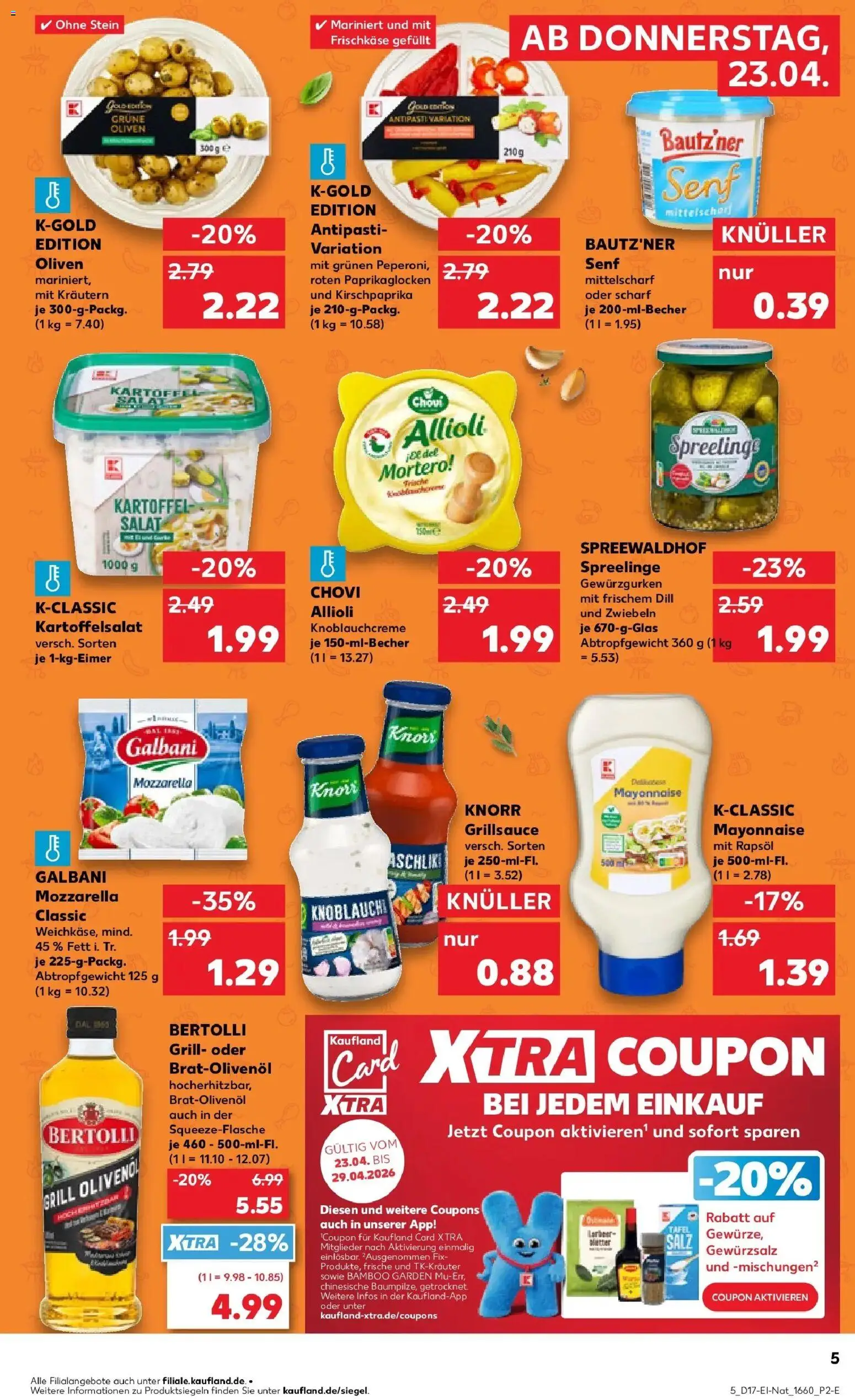 Kaufland Prospekt Löbau	 – gültig ab 23.04.2026 | Seite: 5 | Produkte: Grill, Mozzarella, Salat, Frischkase