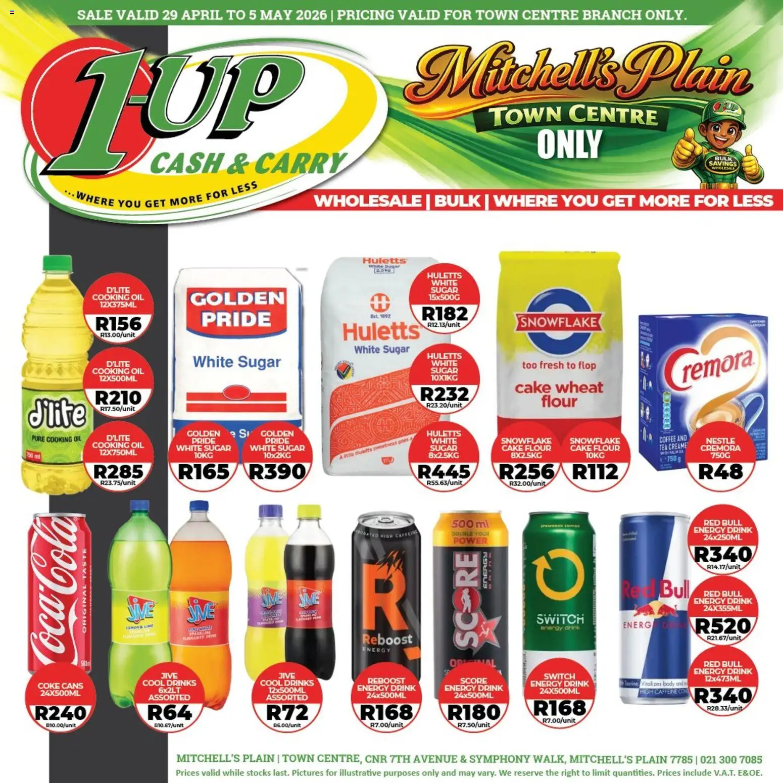 New 1UP Cash & Carry catalogue – valid from 29.04.2026 | Page: 4 | Products: Cake, Oil, Coffee, Sugar