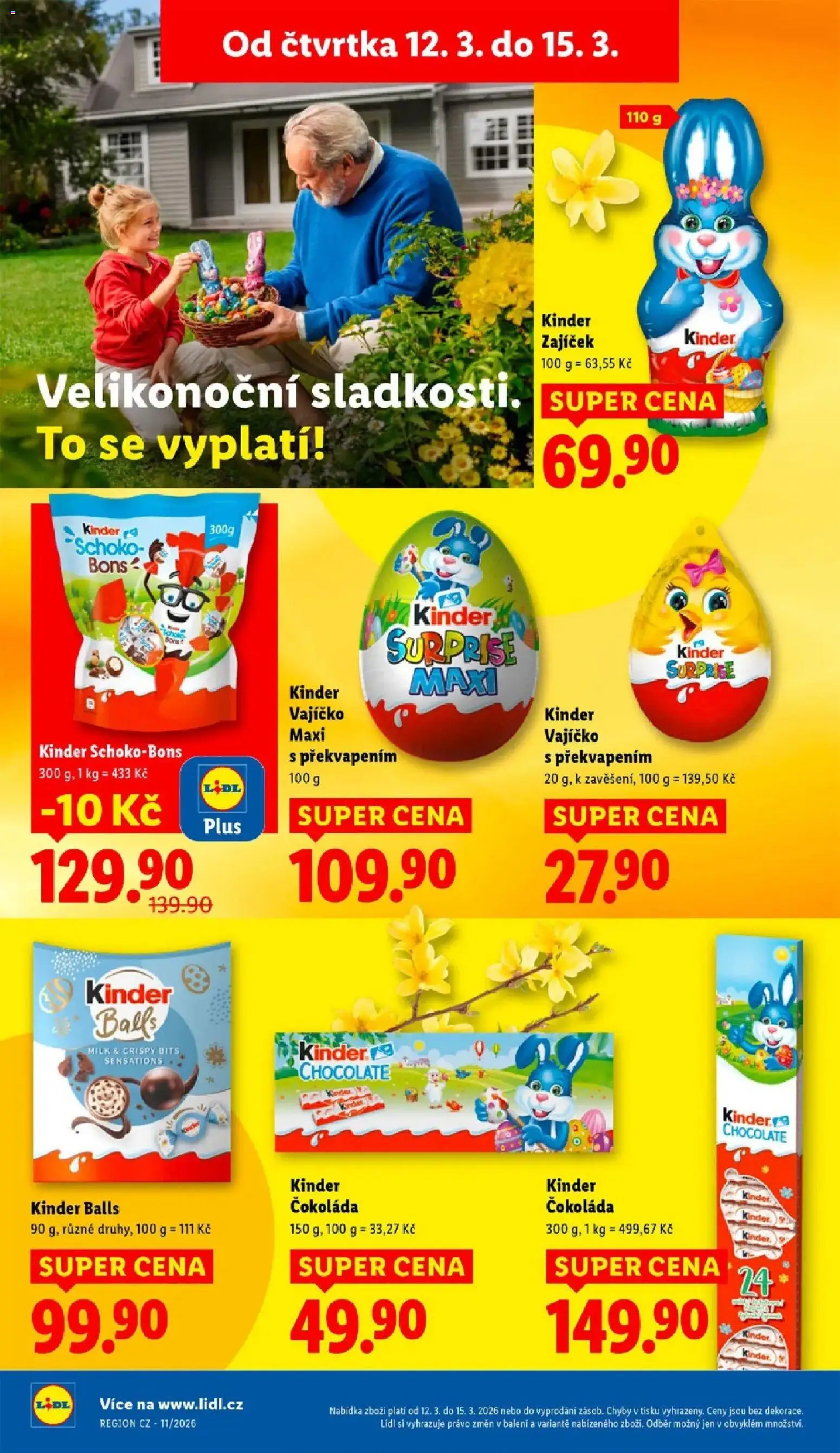 Lidl aktuální leták od 12.03.2026 | Strana: 24 | Produkty: Kinder vajíčko, Čokoláda, Schoko Bons, Kinder