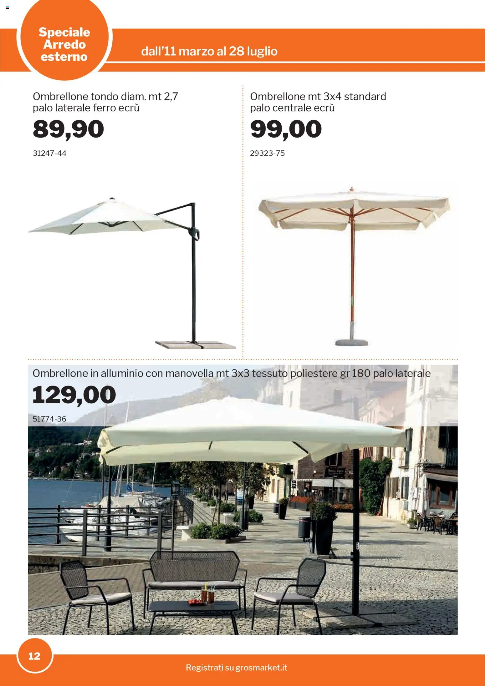 Volantino Sogegross del 11.03.2026 | Pagina: 12 | Prodotti: Ombrellone, Alluminio