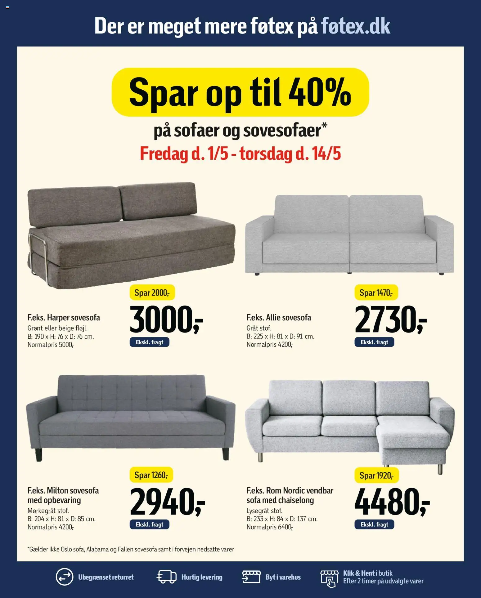Føtex tilbudsavis – gyldig fra 01.05.2026 | Side: 67 | Produkter: Sofa, Rom