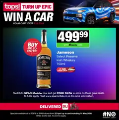 Tops at Spar specials catalogue – valid from 22.04.2026 | Page: 2 | Products: Data, Switch, Whiskey