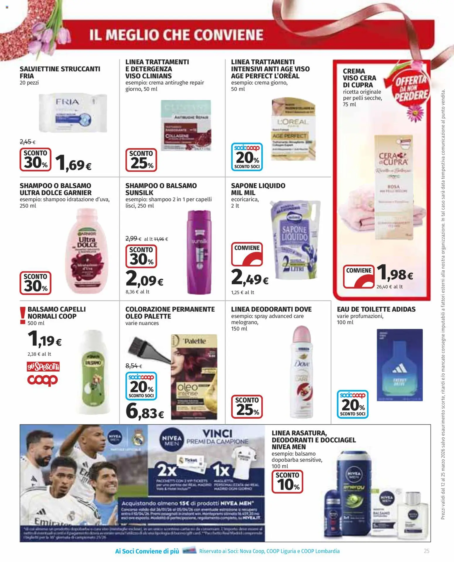 Volantino Ipercoop del 12.03.2026 | Pagina: 25 | Prodotti: Shampoo, Crema, Dopobarba, Data