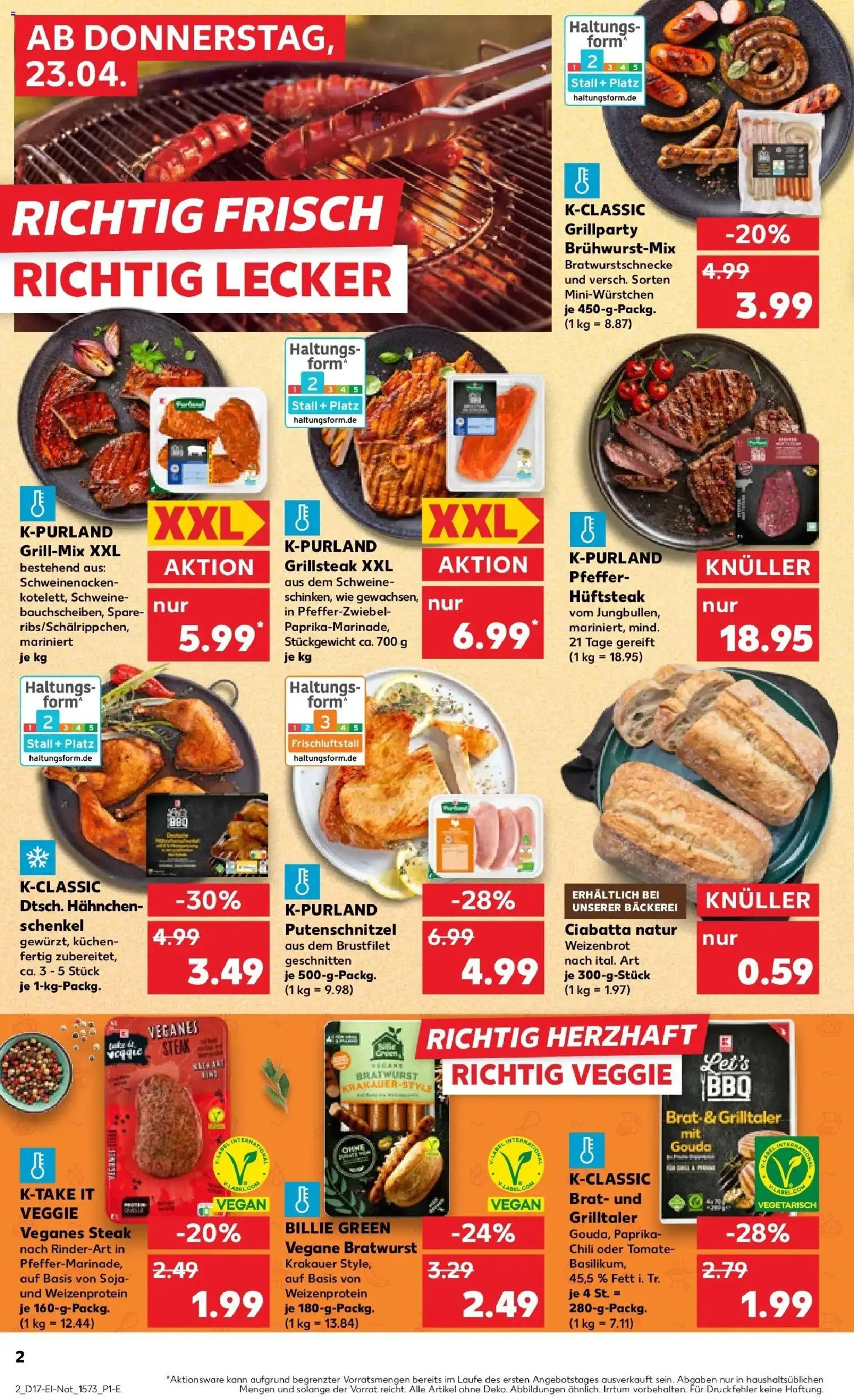 Kaufland Prospekt Löbau	 – gültig ab 23.04.2026 | Seite: 2 | Produkte: Gouda, Pfeffer, Steak, Kuchen
