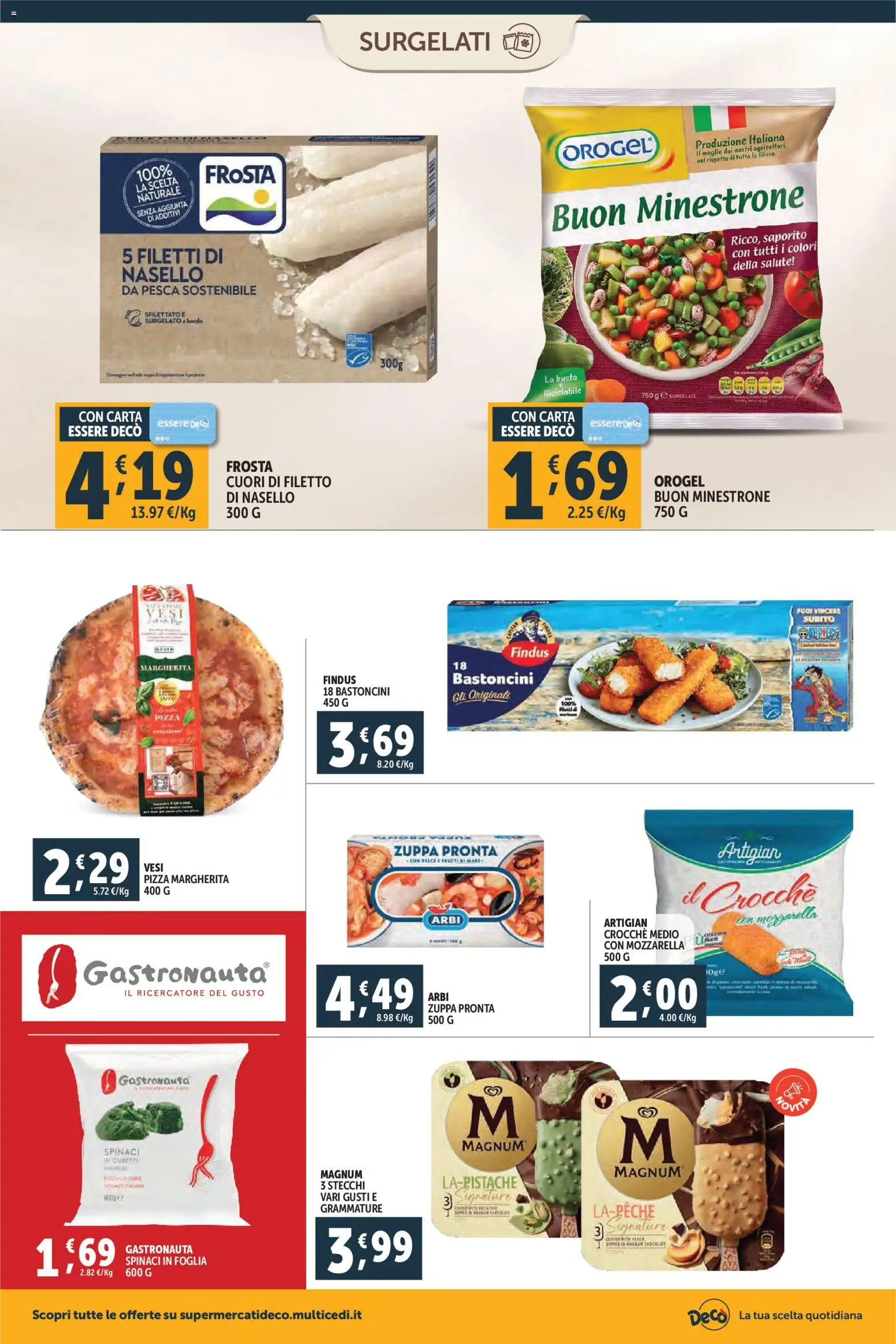 Volantino Decò del 06.03.2026 | Pagina: 6 | Prodotti: Minestrone, Pizza, Mozzarella, Spinaci