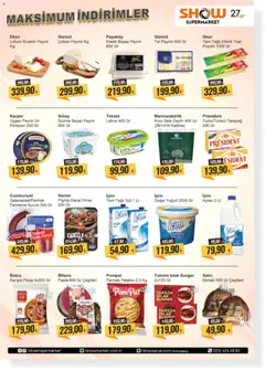 17.04.2026 tarihinden itibaren geçerli olan Show Market kataloğu önizlemesi | Sayfa: 2 | Ürünler: Döner, Peynir, Pizza, Sucuk