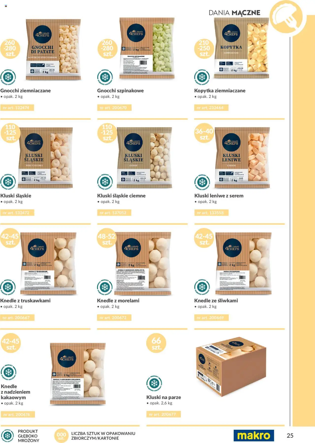 Makro Gazetka - Katalog produktów convenience Smart Chef od 29.05.2025 | Strona: 25 | Produkty: Kluski leniwe, Kluski na parze, Kluski śląskie, Kopytka