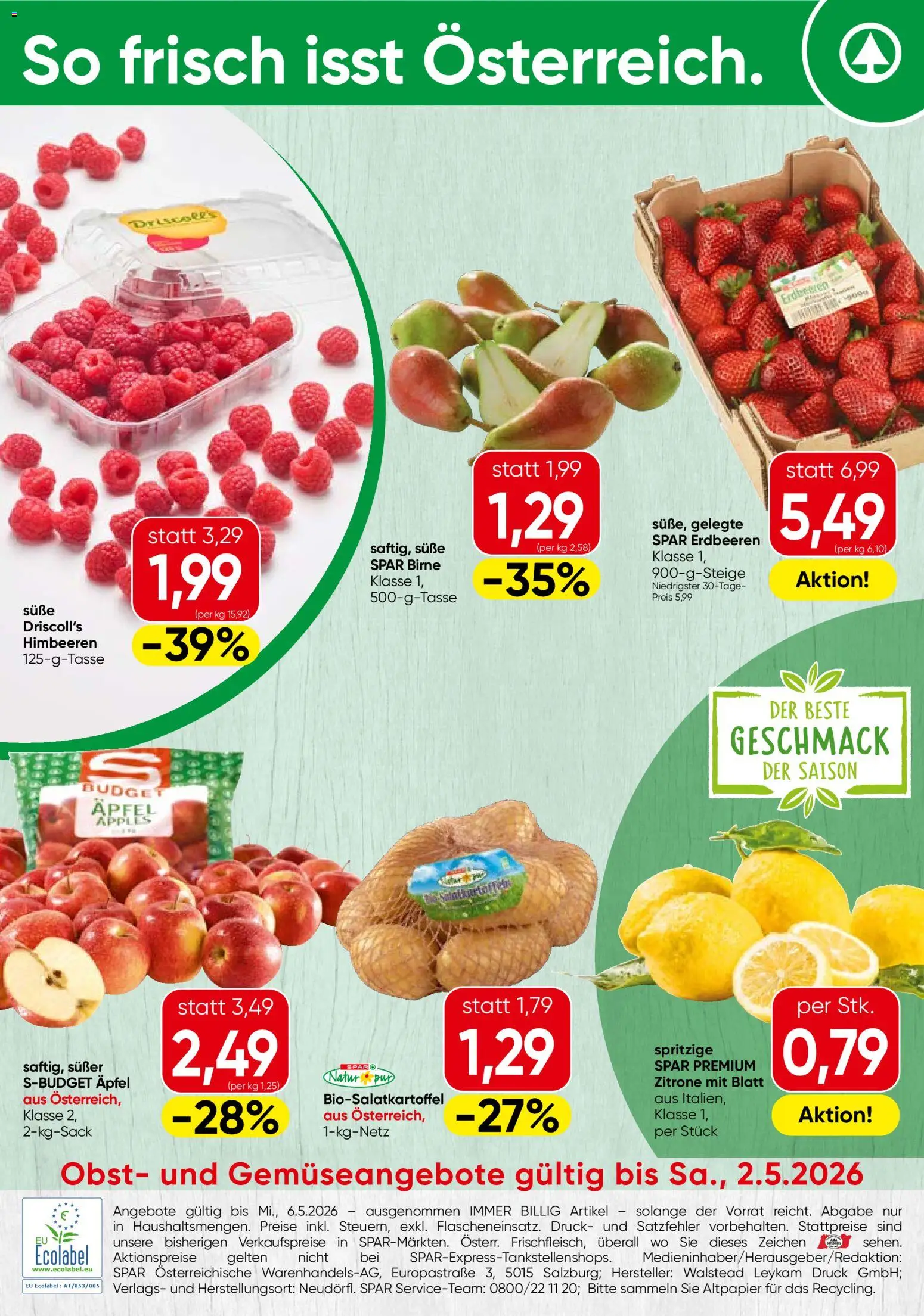 Spar Flugblatt - Vorarlberg gültig ab 30.04.2026 | Seite: 16 | Produkte: Obst, Zitrone, Birne, Äpfel