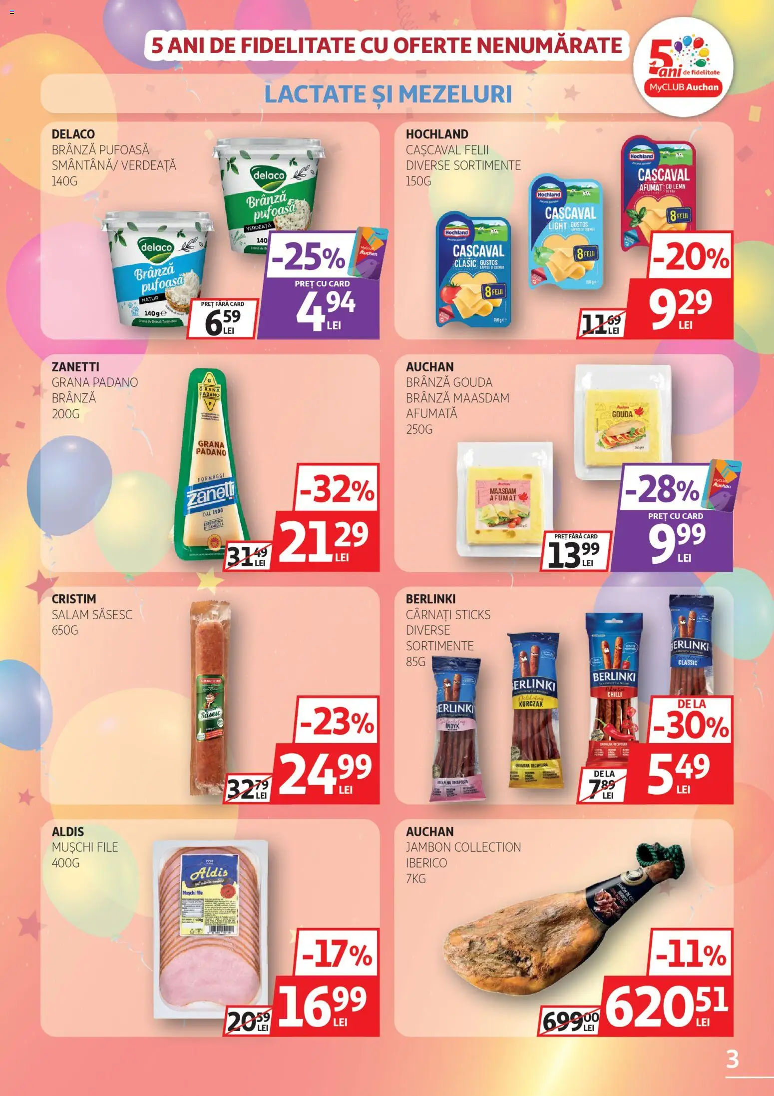 Noul catalog Auchan – valabil de la 04.03.2026 | Pagină: 3 | Produse: Light Kedi Konservesi, Salam, Cârnați, Verdeață