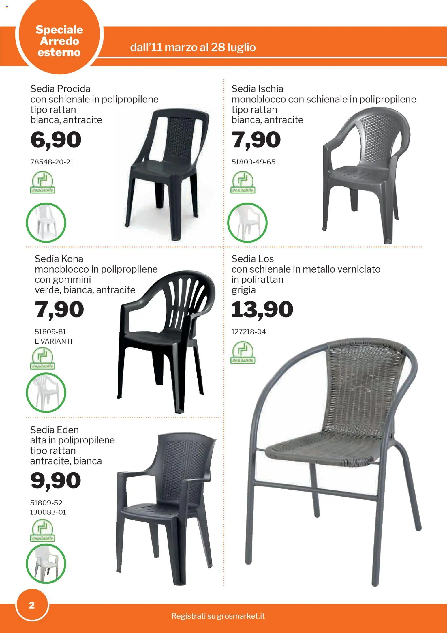 Volantino Sogegross del 11.03.2026 | Pagina: 2 | Prodotti: Sedia