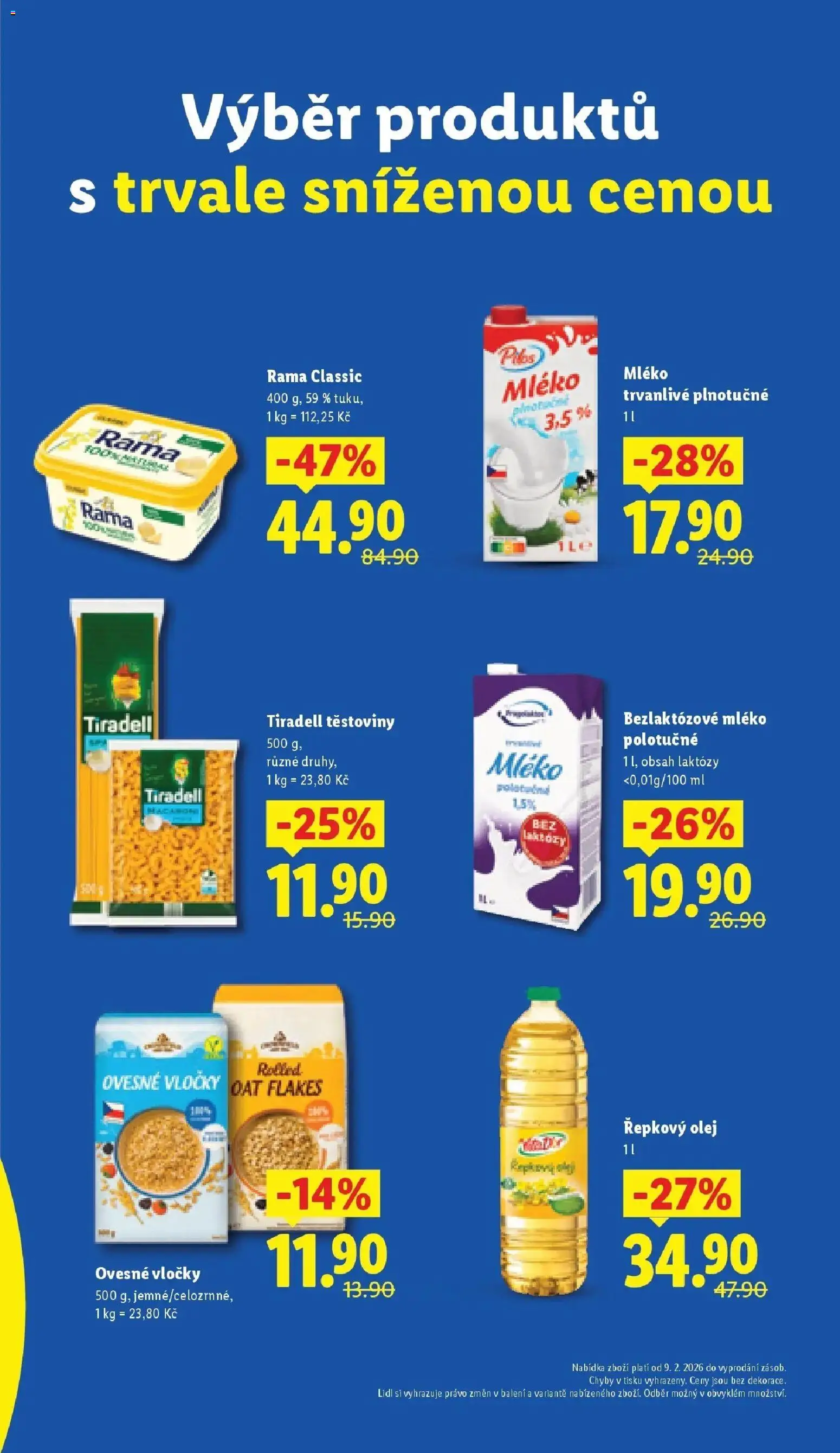 Lidl aktuální leták od 12.03.2026 | Strana: 9 | Produkty: Mléko, Rama, Řepkový olej, Ovesné vločky