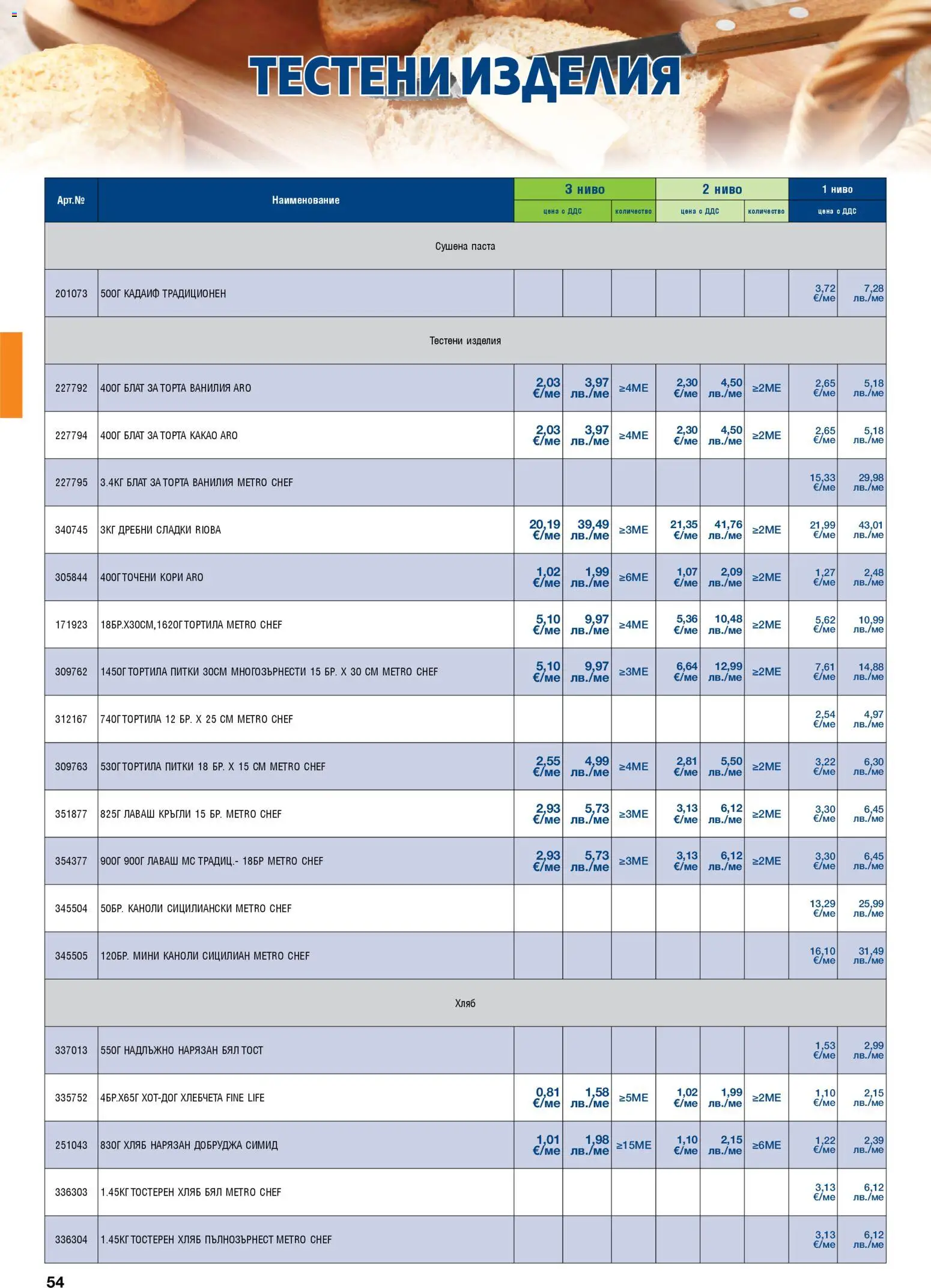 {H1} | Страница: 54 | Продукти: Тестени изделия, Паста, Calvados, Торта