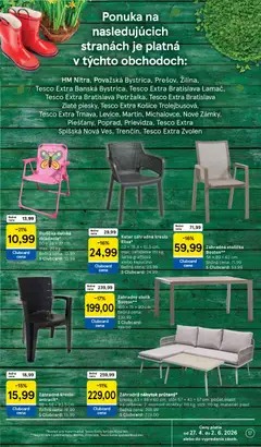 Tesco leták platný od 27.04.2026 | Strana: 17 | Produkty: Nábytok, Stoličky, Stôl, Záhradný nábytok