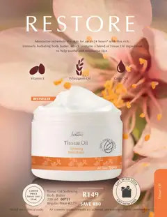 Justine specials catalogue – valid from 01.04.2026 | Page: 98 | Products: Tissue oil, Body butter, Butter, Oil