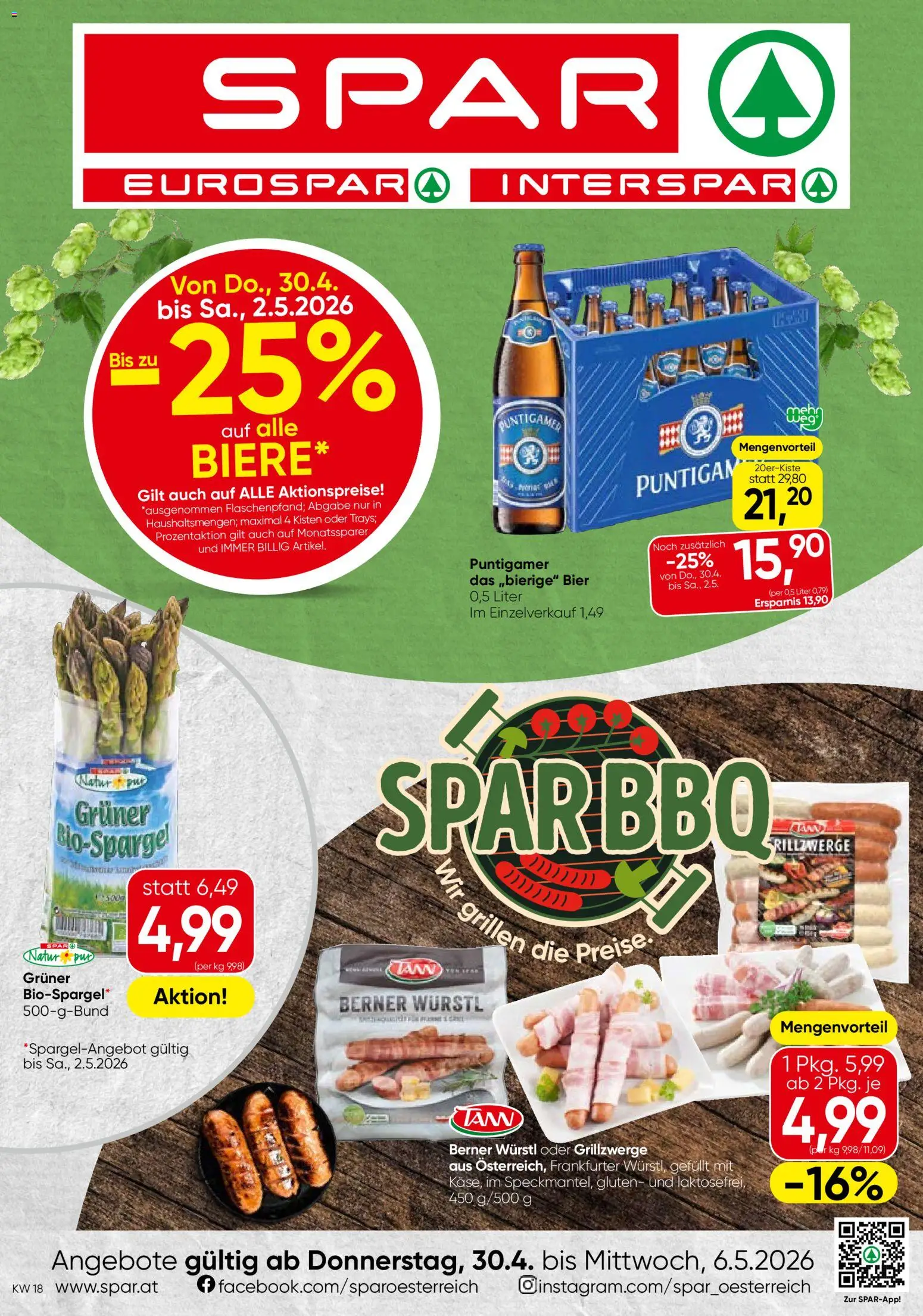 Spar Flugblatt - Steiermark gültig ab 30.04.2026 | Seite: 1 | Produkte: Bier