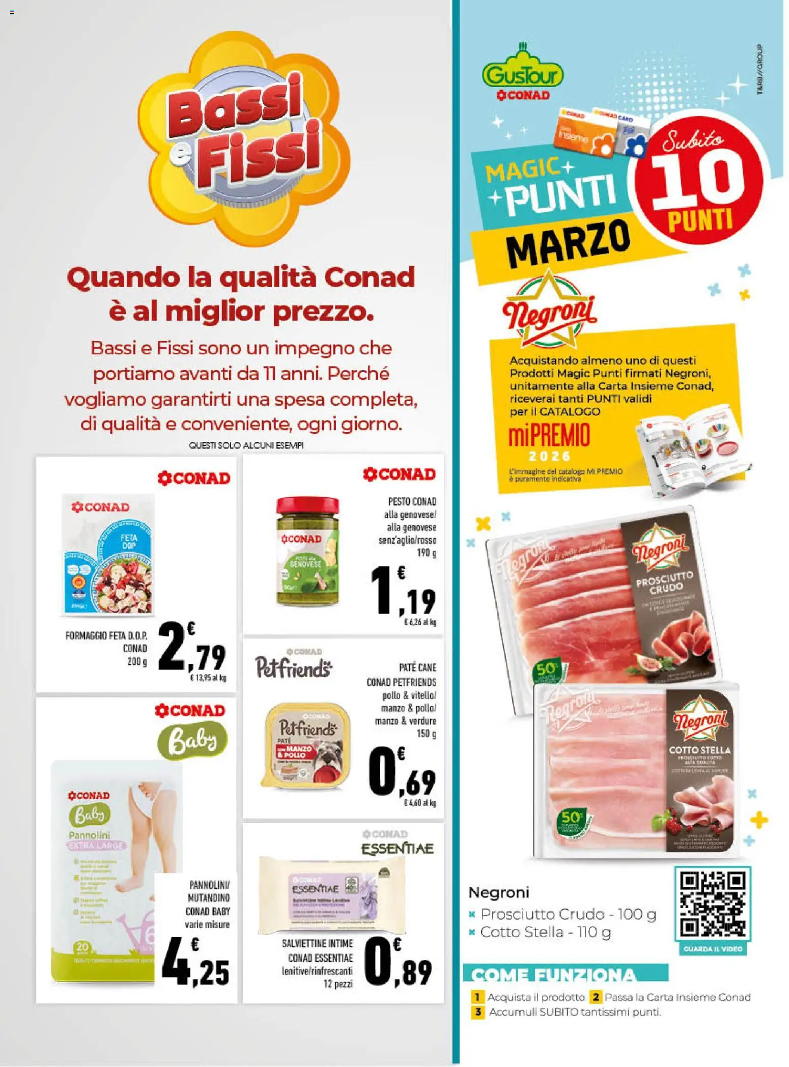 Volantino Conad del 11.03.2026 | Pagina: 5 | Prodotti: Prosciutto Crudo, Pannolini, Prosciutto, Pesto
