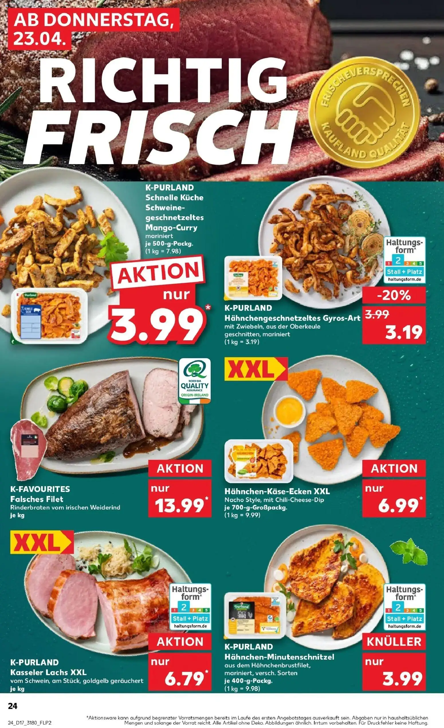Kaufland Prospekt Bautzen	 – gültig ab 23.04.2026 | Seite: 24 | Produkte: Rinderbraten, Küche, Lachs