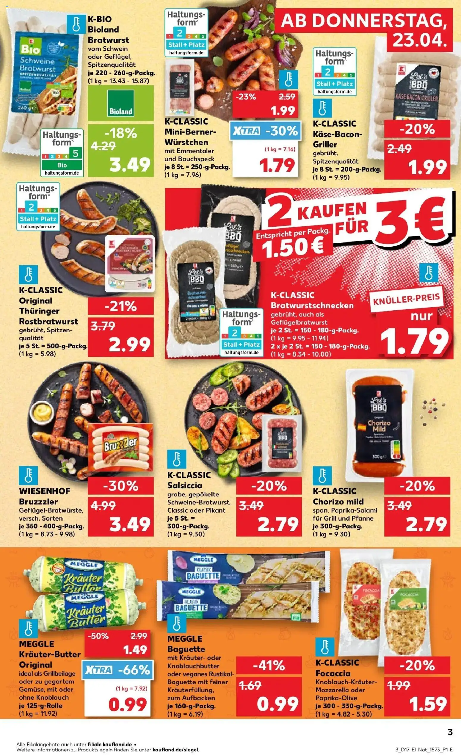 Kaufland Prospekt Löbau	 – gültig ab 23.04.2026 | Seite: 3 | Produkte: Grill, Bratwurst, Knoblauch, Griller