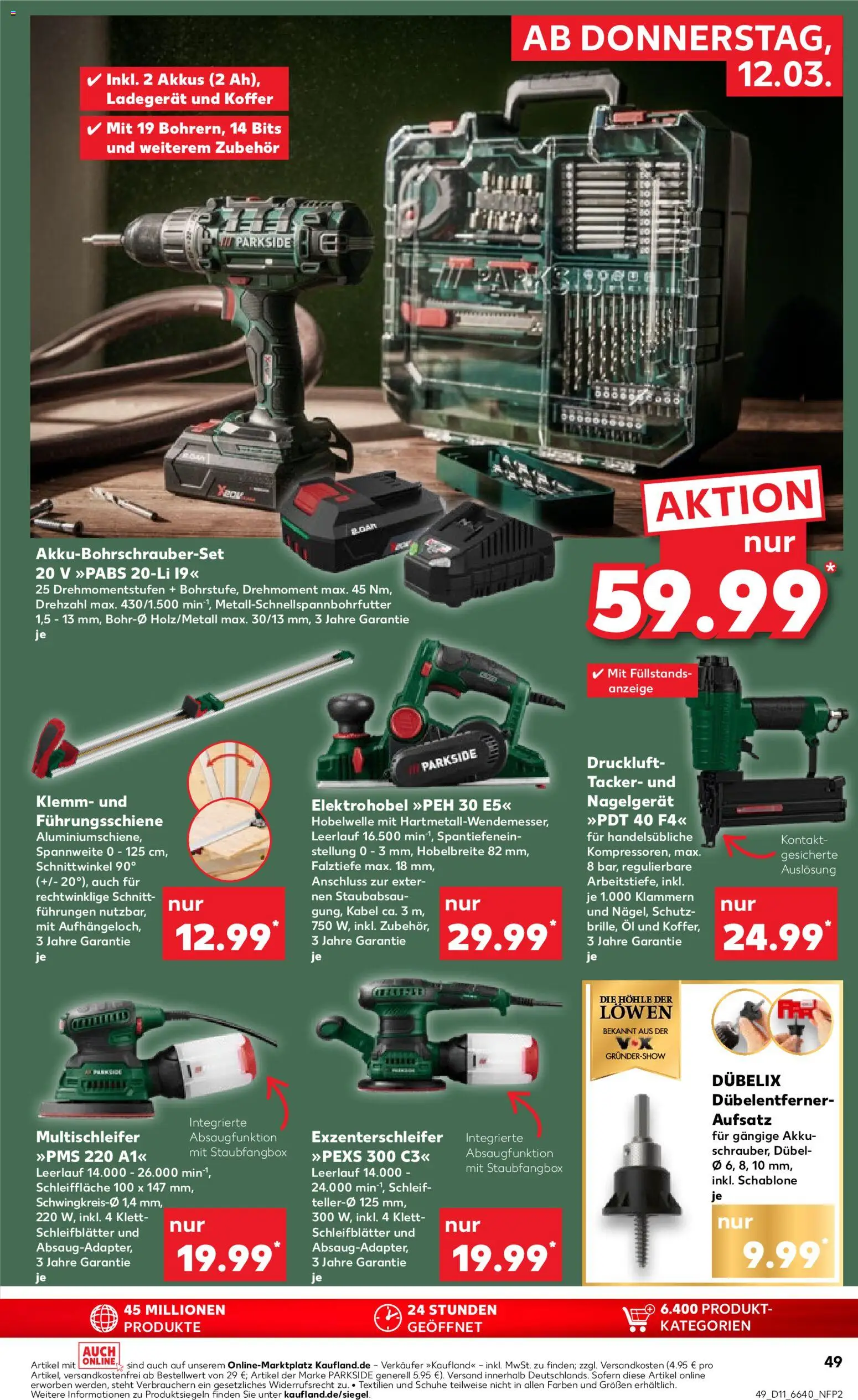 Kaufland Německo leták od 12.03.2026 | Strana: 49 | Produkty: Parkside, Kabel