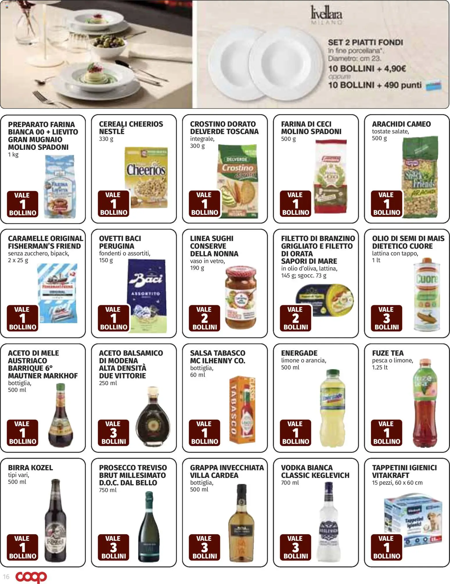 Volantino COOP del 12.03.2026 | Pagina: 16 | Prodotti: Aceto di mele, Branzino, Orata, Aceto