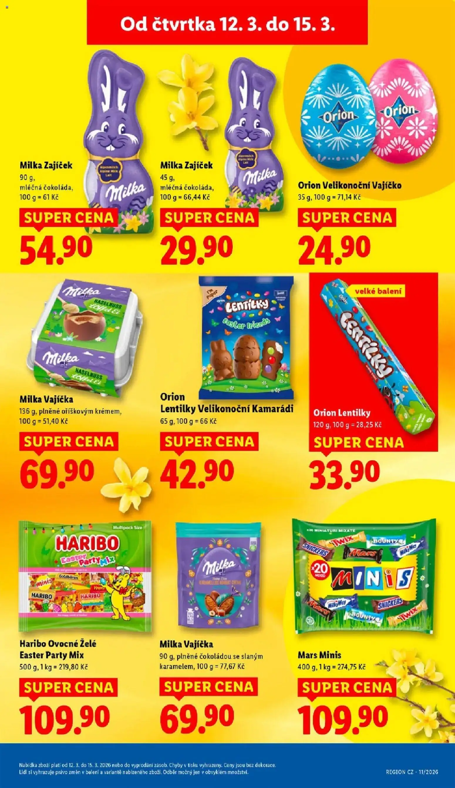 Lidl aktuální leták od 12.03.2026 | Strana: 25 | Produkty: Milka, Haribo, Twix, Lentilky