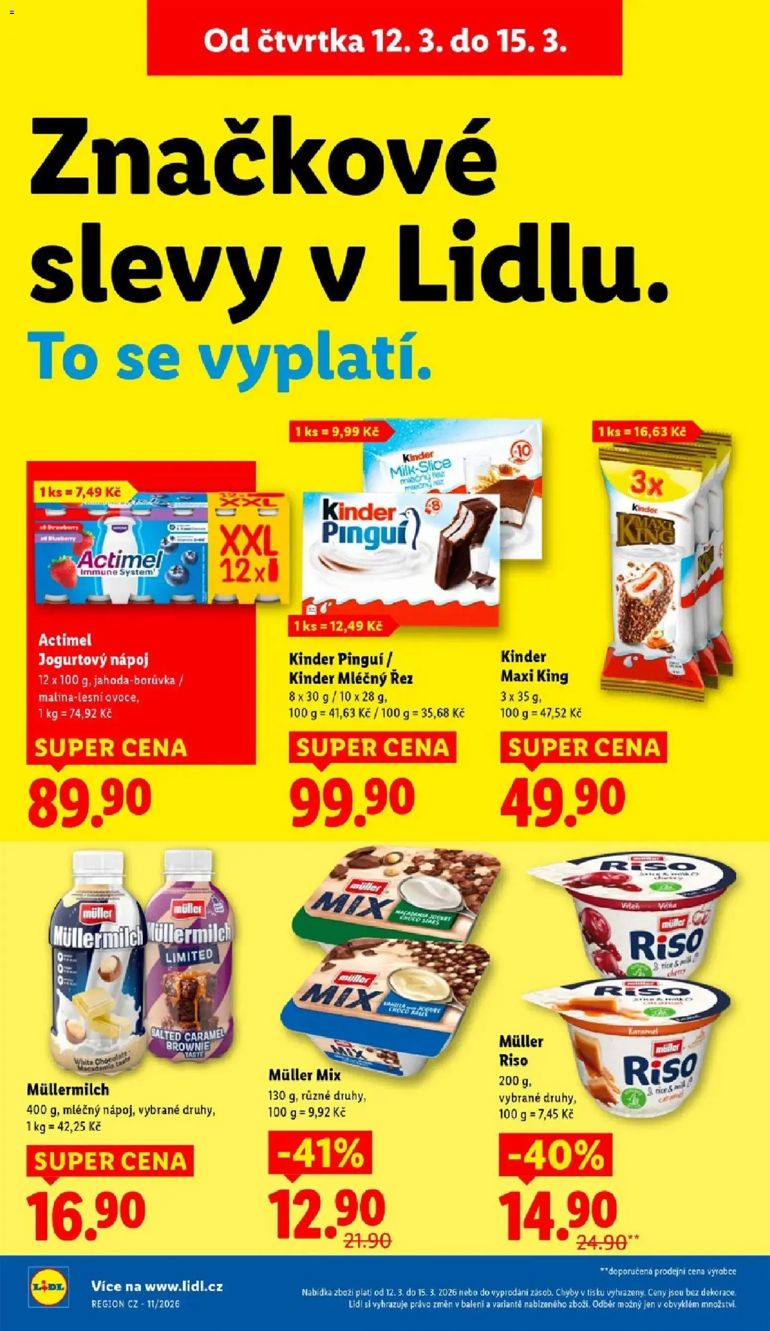 Lidl aktuální leták od 12.03.2026 | Strana: 20 | Produkty: Maxi king, Kinder Pinguí, Kinder, Müllermilch
