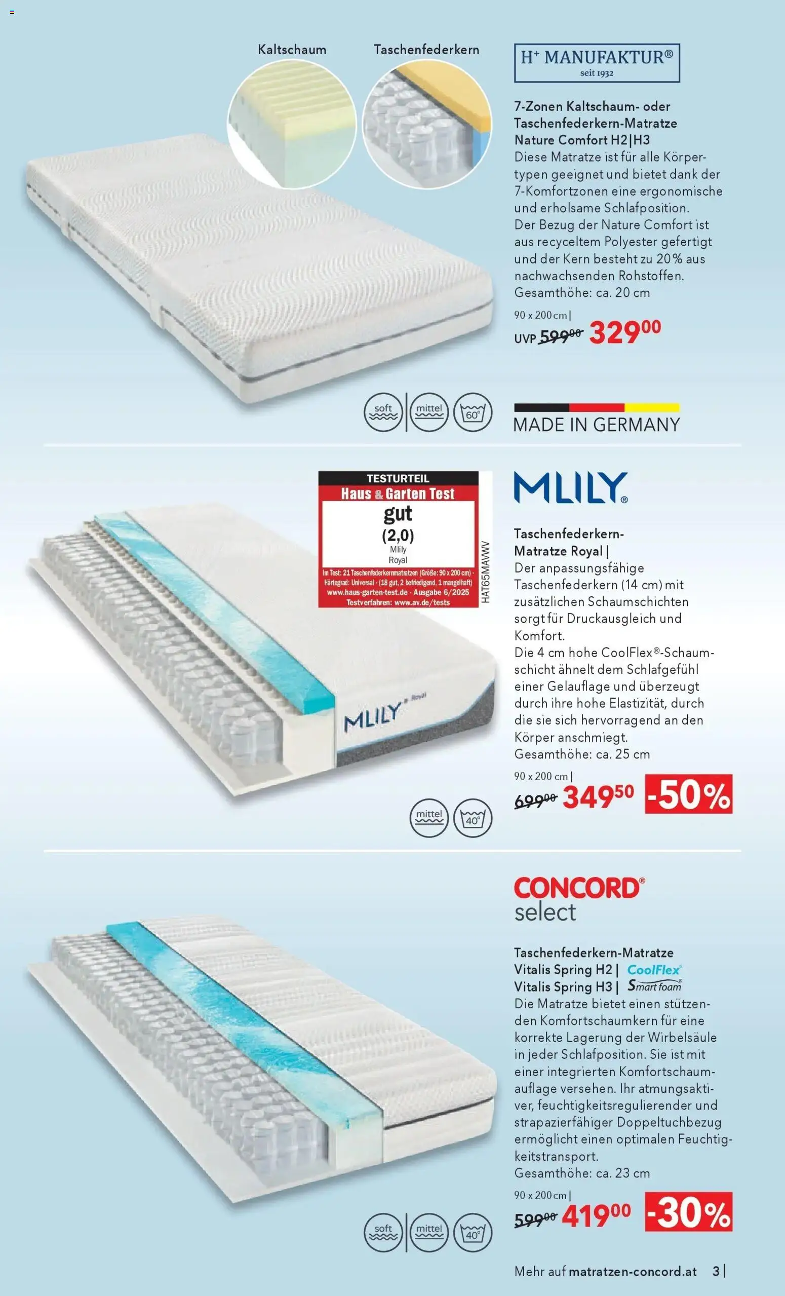 Matratzen Concord Aus Liebe zu gutem Schlaf - Graz gültig ab 25.03.2026 | Seite: 3 | Produkte: Matratze