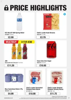 Preview of Booker Wholesale - Winter Catering News 2026 valid from 07.01.2026 | Page: 3 | Products: Apple, Papier carton, Bacon, Raspberry