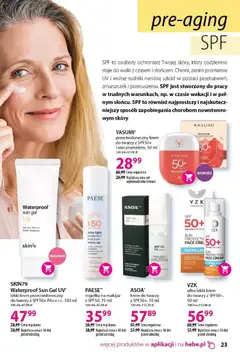 Pogląd oferty "YASUMI przeciwsłoneczny krem do twarzy z SPF50+ i niacynamidem, 50 ml, przeciwsłoneczny krem do twarzy z SPF50+ i niacynamidem, 50 ml" - ważna od 18.04.2026 | Strona: 23 | Produkty: Por, Makijaż, Krem, Krem do twarzy